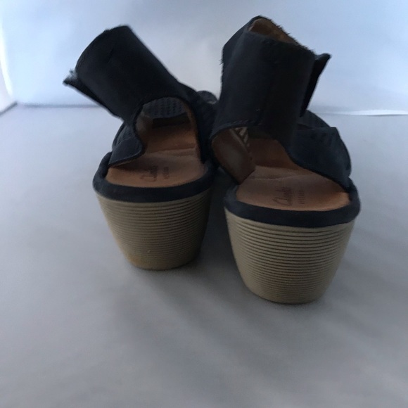 Clark’s Artisan navy blue wedges size 7.5 - Picture 4 of 8